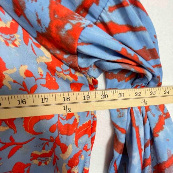 Free People Cruisin' Together Printed Blouse Blue Womens Size S - Picture 8 of 9